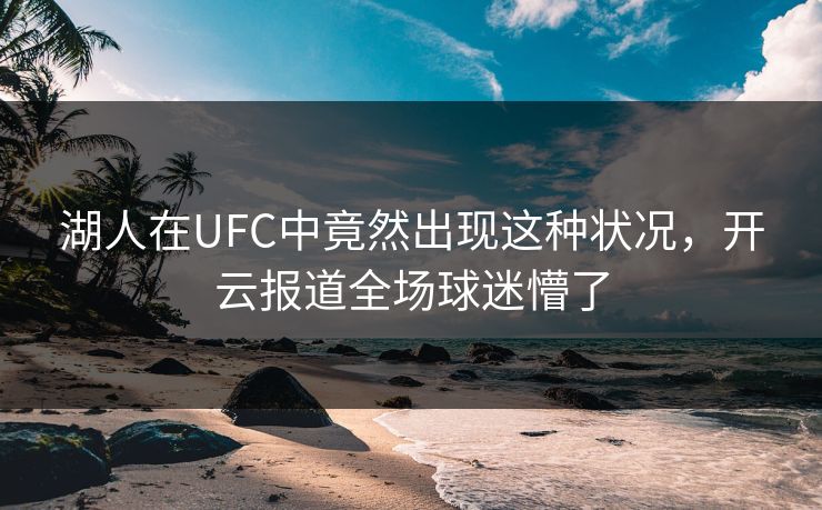 湖人在UFC中竟然出现这种状况，开云报道全场球迷懵了
